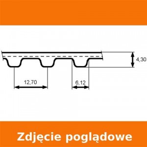 Pasek H  510H 1295 mm 102 z - różne szerokości